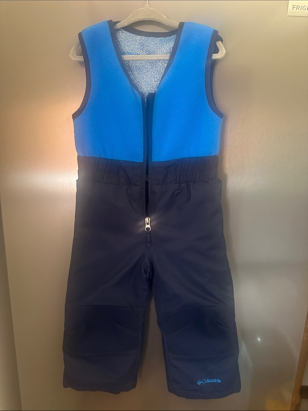 Columbia Kids Blue and Navy Insulated snow pant Overalls with Omni-Heat